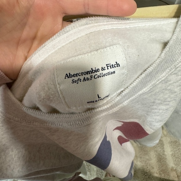 Abercrombie NBA logo Oversized crewneck pullover sweatshirt soft a&f basketball - Picture 2 of 9